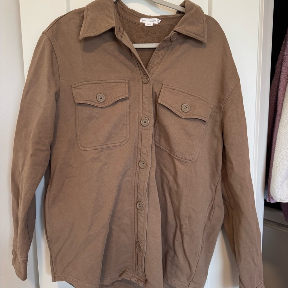 Good American heavy sweatshirt material shacket